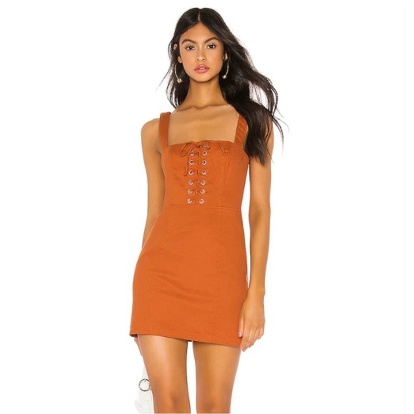 Tularosa Rust Janis Dress lace up size S - Picture 1 of 9